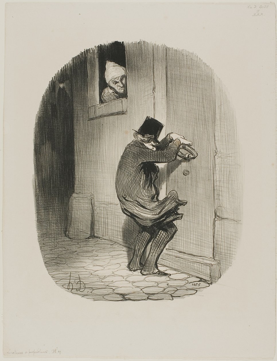Past Midnight, płyta 19 od Locataires et Propriétaires autorstwa Honoré Victorin Daumier