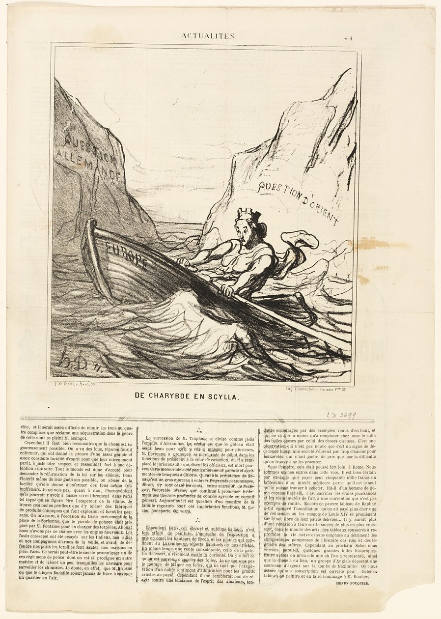 Scylla i Charybdy, płyta 44 z Actualités autorstwa Honoré Victorin Daumier