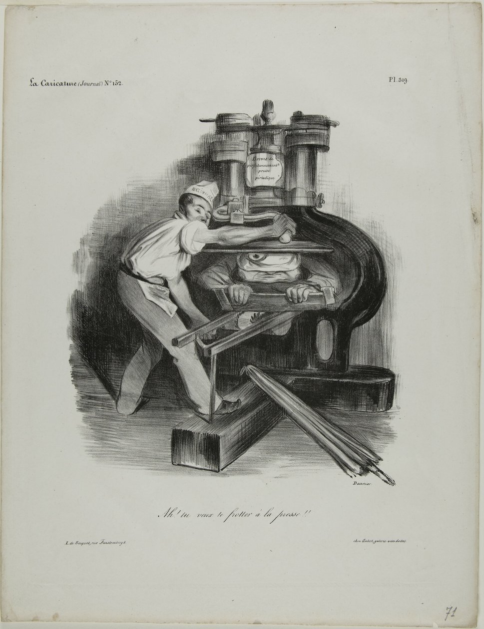"Więc chcesz mieszać się do prasy!", powiedział 319. autorstwa Honoré Victorin Daumier