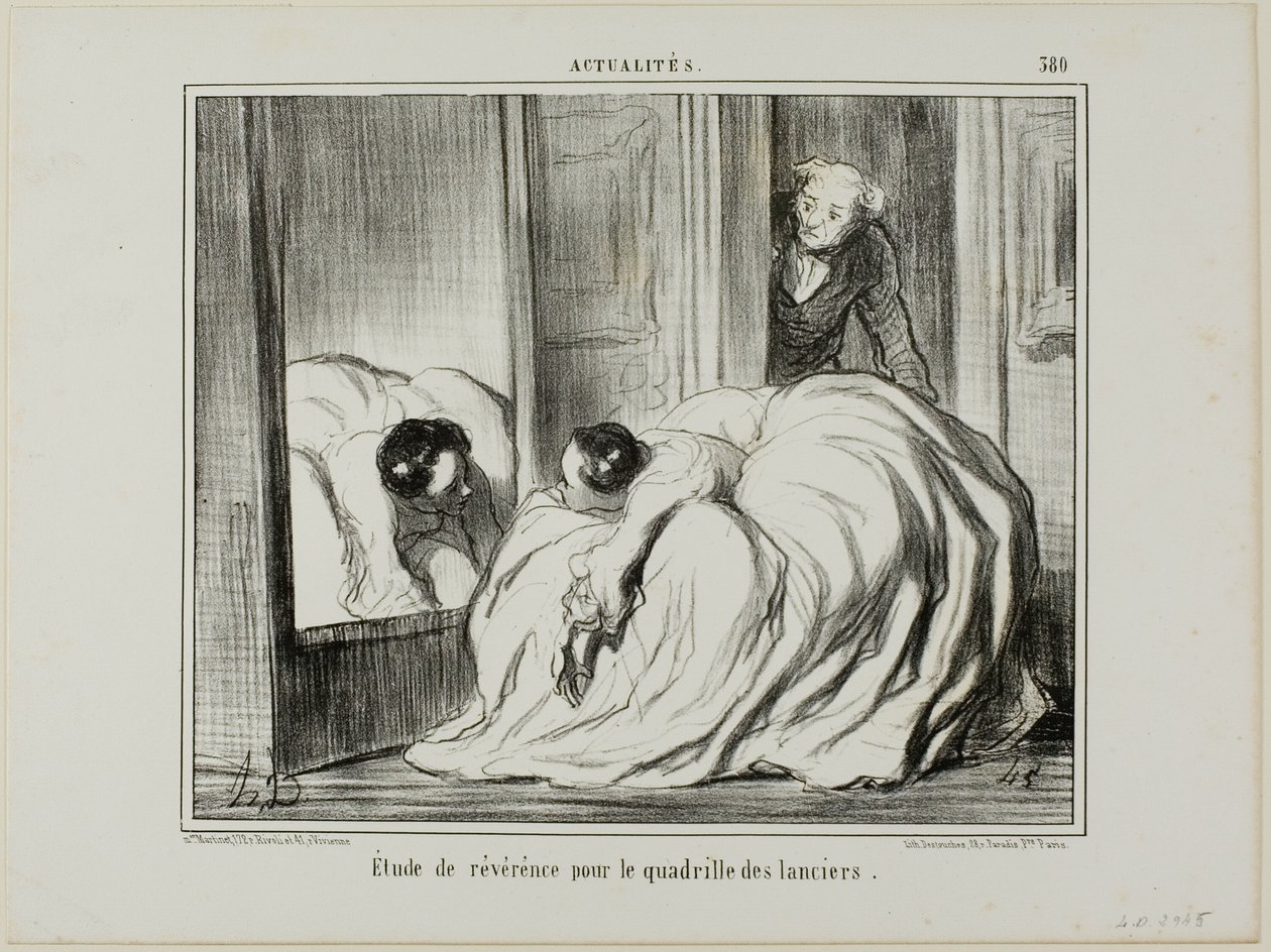 Study of Reverence for the Quadrille of the Lancers, płyta 380 z Actualités autorstwa Honoré Victorin Daumier