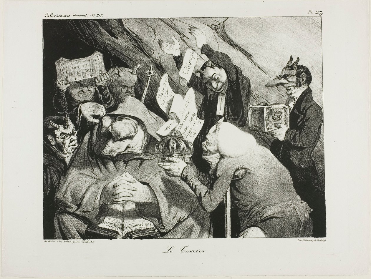 Pokusa, płyta 453 autorstwa Honoré Victorin Daumier