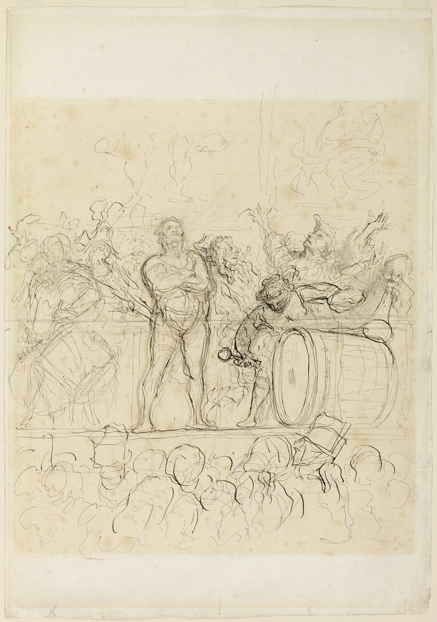 The Side Show (La Parade) autorstwa Honoré Victorin Daumier