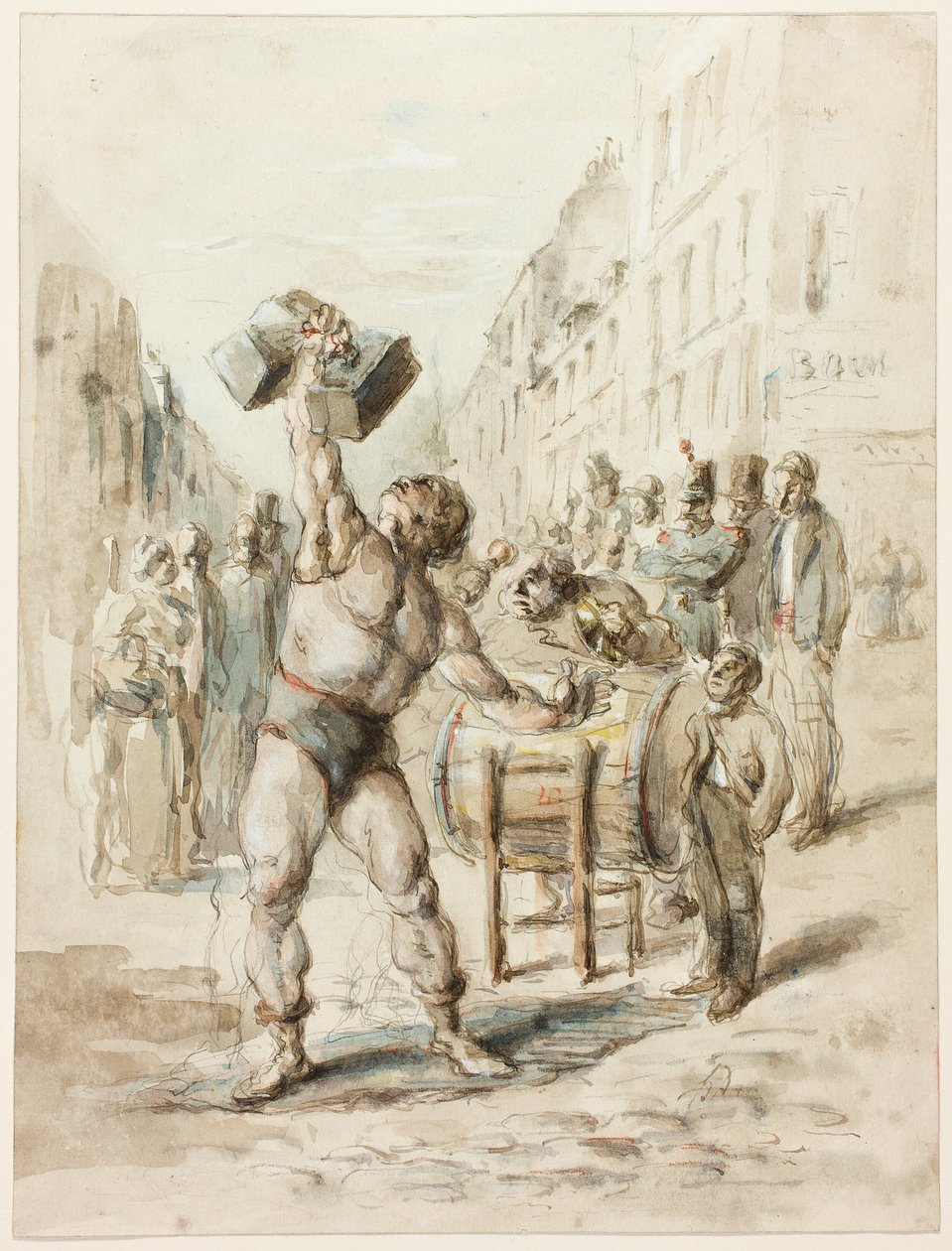 Podnoszenie ciężarów autorstwa Honoré Victorin Daumier