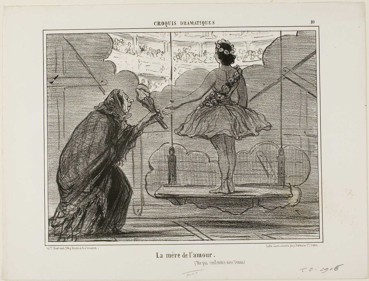 Matka Erosa (nie mylić z Wenus), płyta 10 z Croquis Dramatiques autorstwa Honoré Victorin Daumier