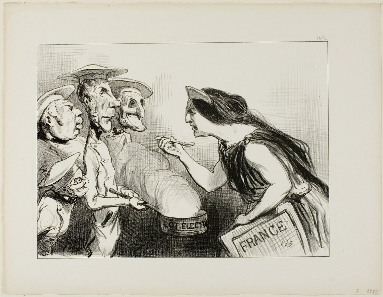 Zbyt wielu kucharzy psuje rosół. "- To naprawdę smakuje jak złe gotowanie", płyta 142 z Actualités autorstwa Honoré Victorin Daumier