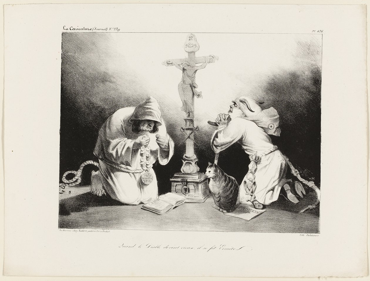 Kiedy diabeł się zestarzał, został pustelnikiem, płyta 476 autorstwa Honoré Victorin Daumier