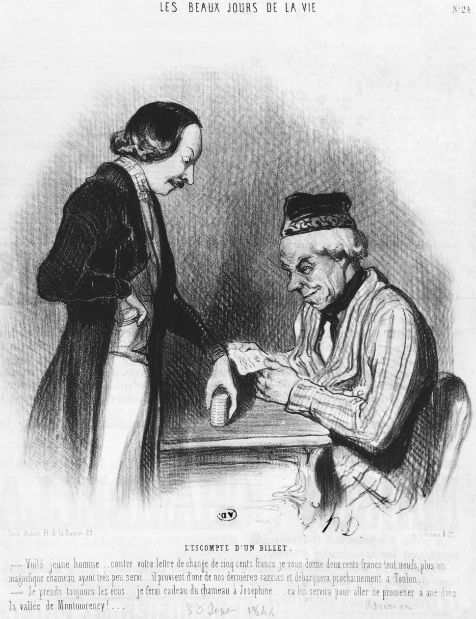 Nota rabatowa, 30 września 1844 r. autorstwa Honoré Daumier
