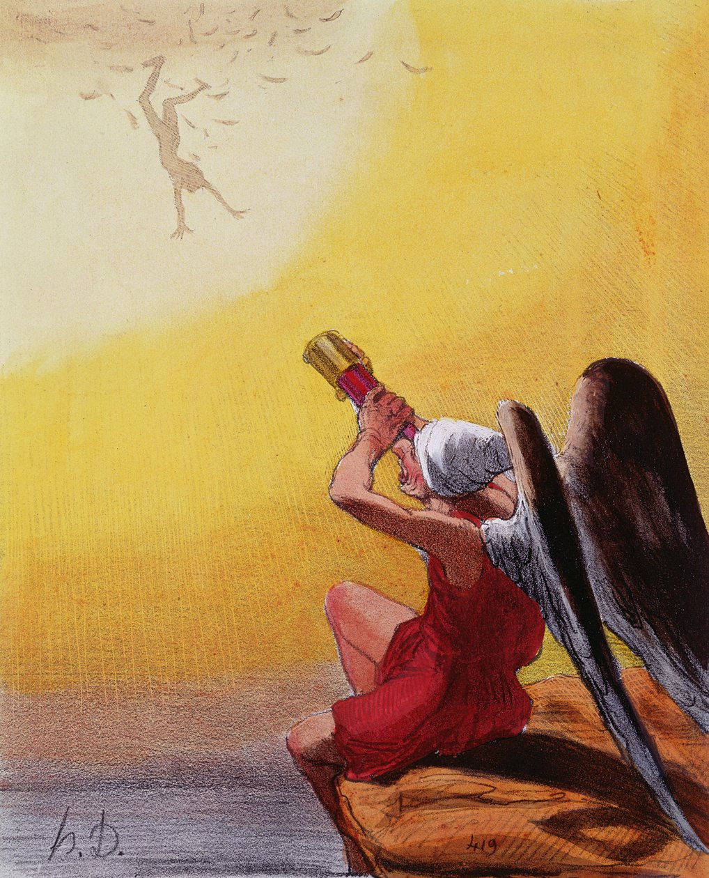 Upadek Ikara autorstwa Honoré Daumier