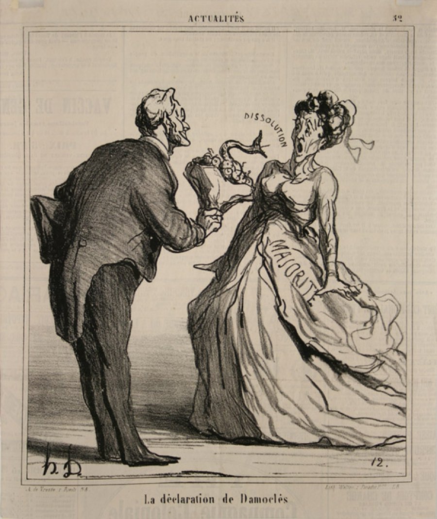 Deklaracja Damoklesa autorstwa Honoré Daumier