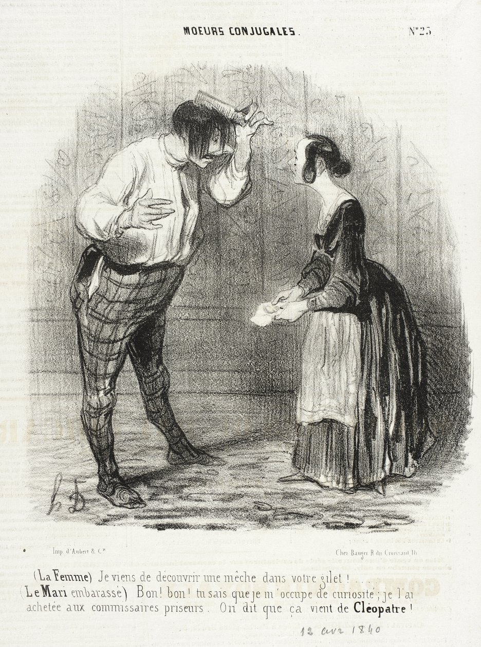 (Kobieta) Właśnie znalazłam kosmyk włosów w pańskim swetrze!... autorstwa Honoré Daumier