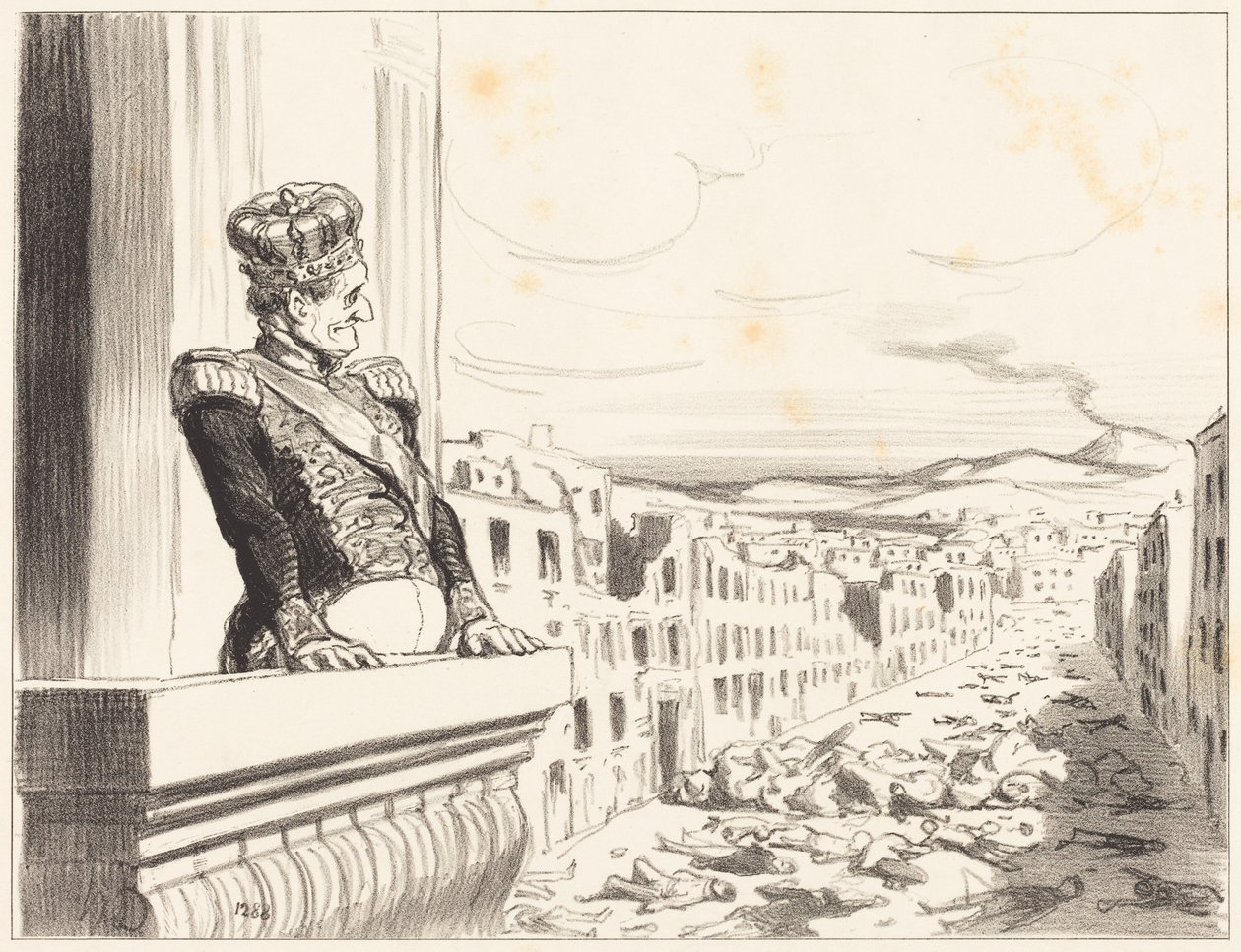 W Neapolu - Najlepszy z królów... (1. tablica) autorstwa Honoré Daumier