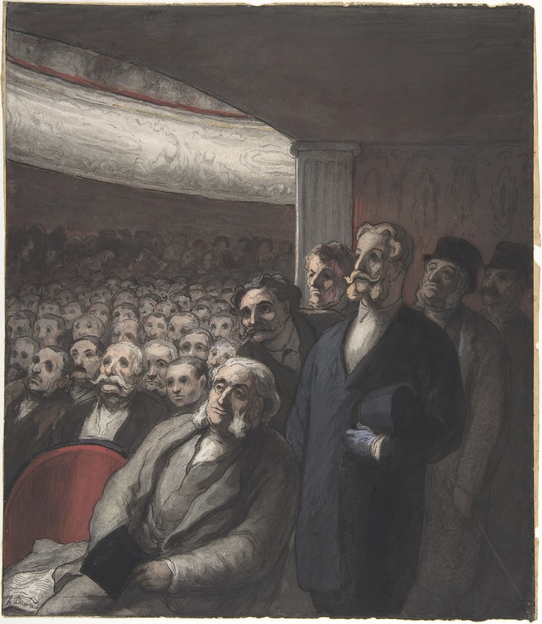 Publiczność teatralna autorstwa Honoré Daumier
