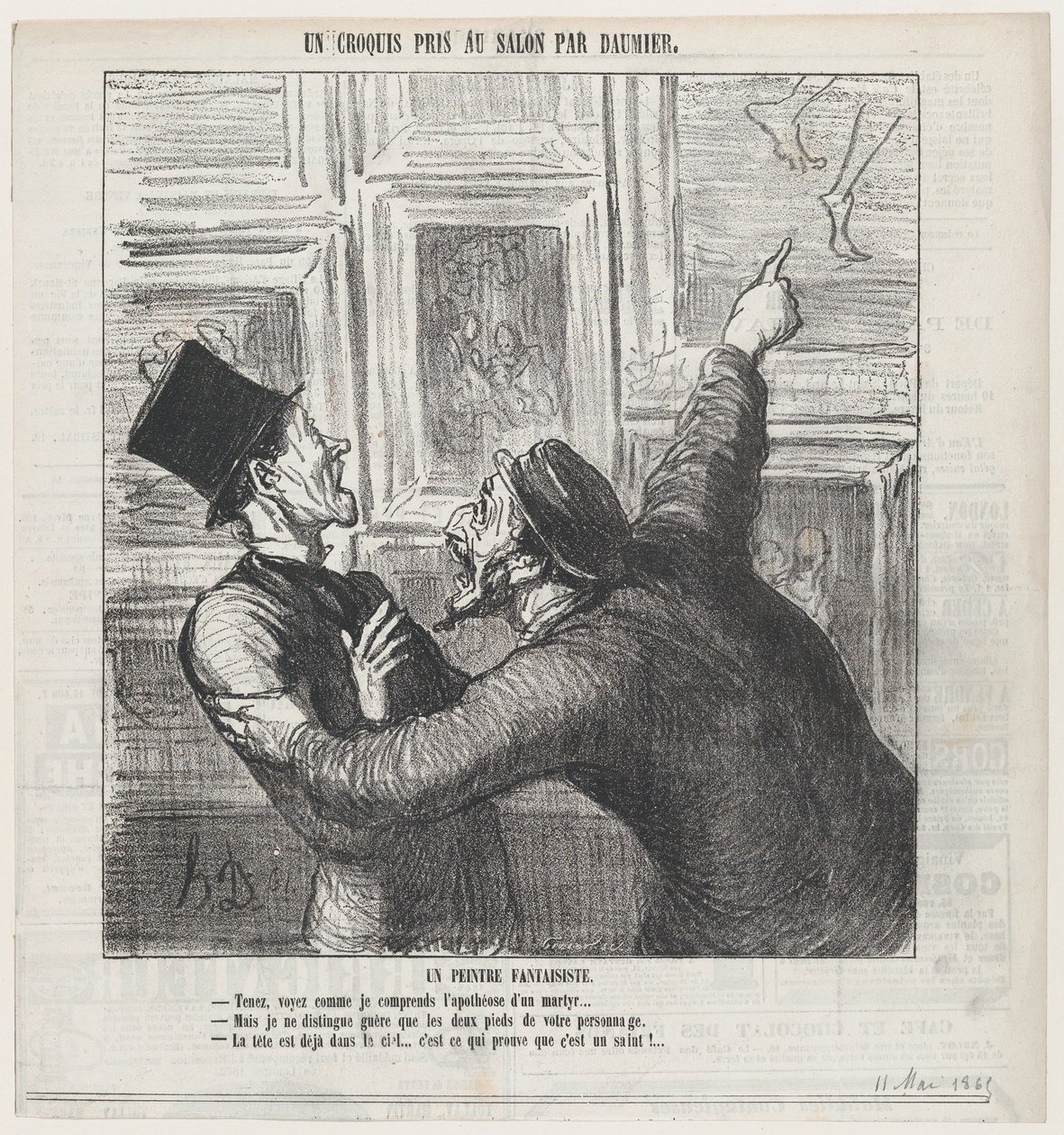 Wspaniały malarz, z „Szkicu z Salonu”, opublikowanego w „Le Charivari”, 11 maja 1865 r. autorstwa Honoré Daumier