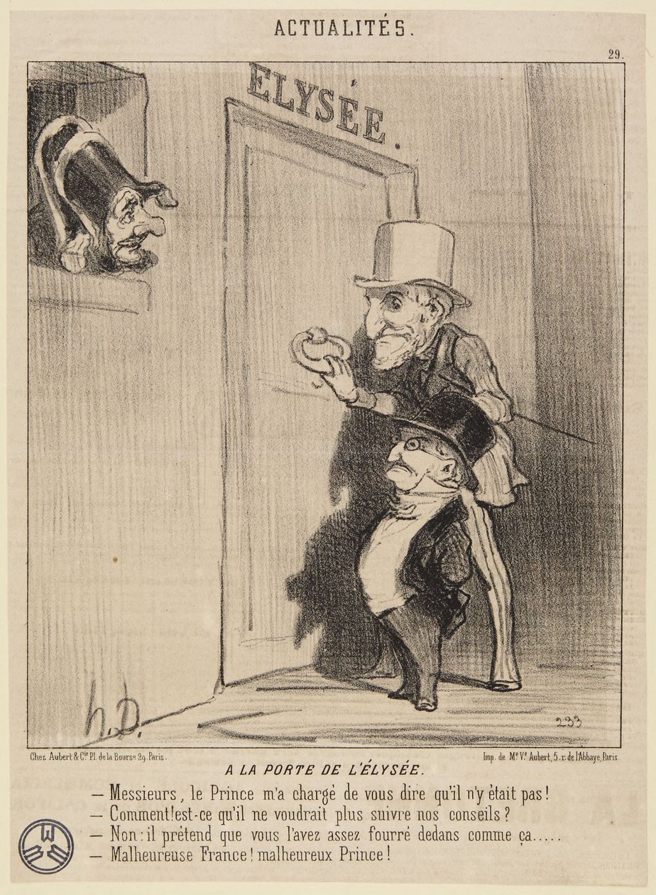 „U bramy Pałacu Elizejskiego” autorstwa Honoré Daumier
