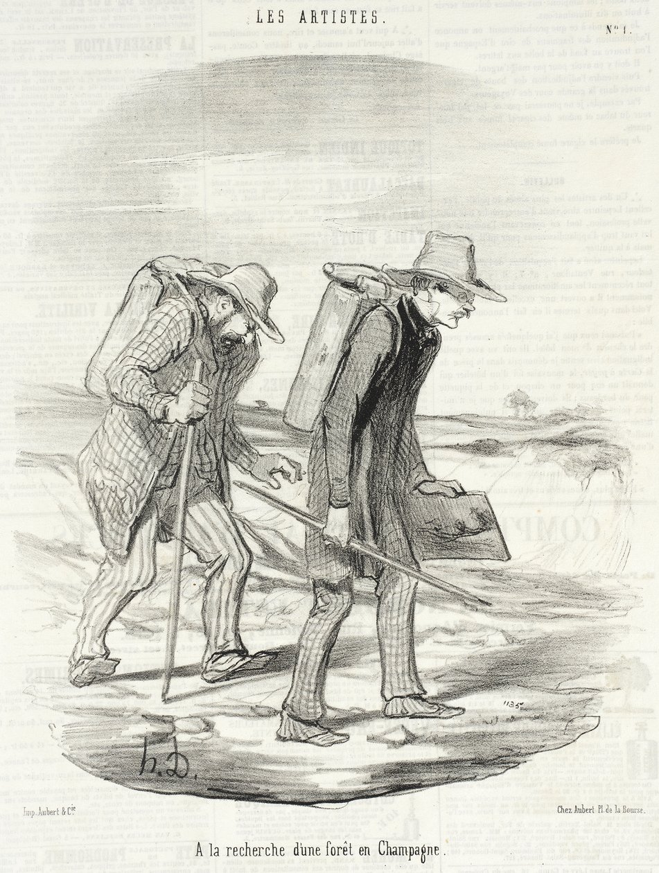 W poszukiwaniu lasu w Szampanii autorstwa Honoré Daumier