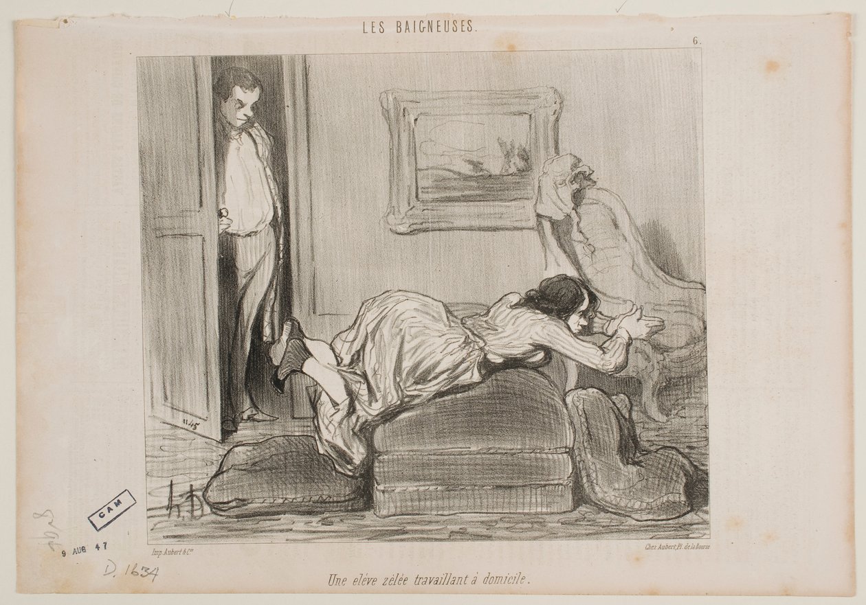Pilny student pracuje z domu autorstwa Honoré Daumier
