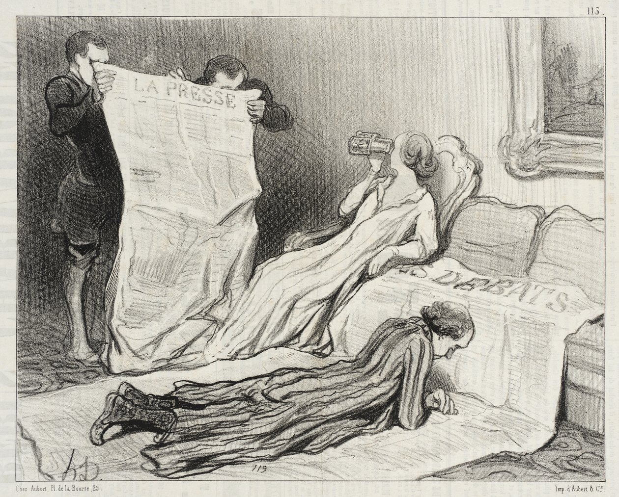 Prenumeratorzy otrzymujący swoją gazetę... autorstwa Honoré Daumier