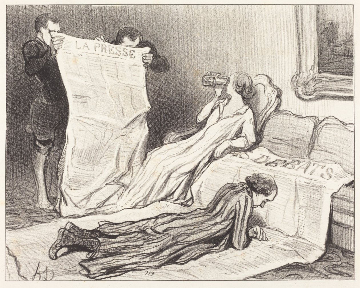 Subskrybenci otrzymujący swoją gazetę... autorstwa Honoré Daumier