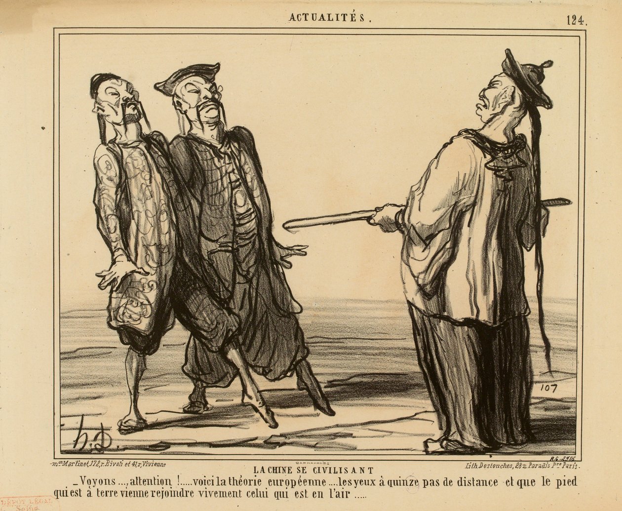 Aktualności nr 124: Chiny się cywilizują. - Zobaczmy..., uwaga! ... oto teoria europejska... autorstwa Honoré Daumier