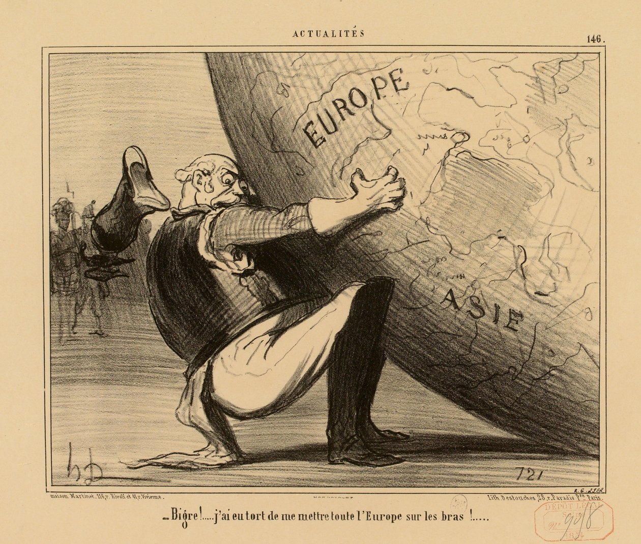 Aktualności nr 146: – O rany! … Nie powinienem był narazić się całej Europie! … autorstwa Honoré Daumier