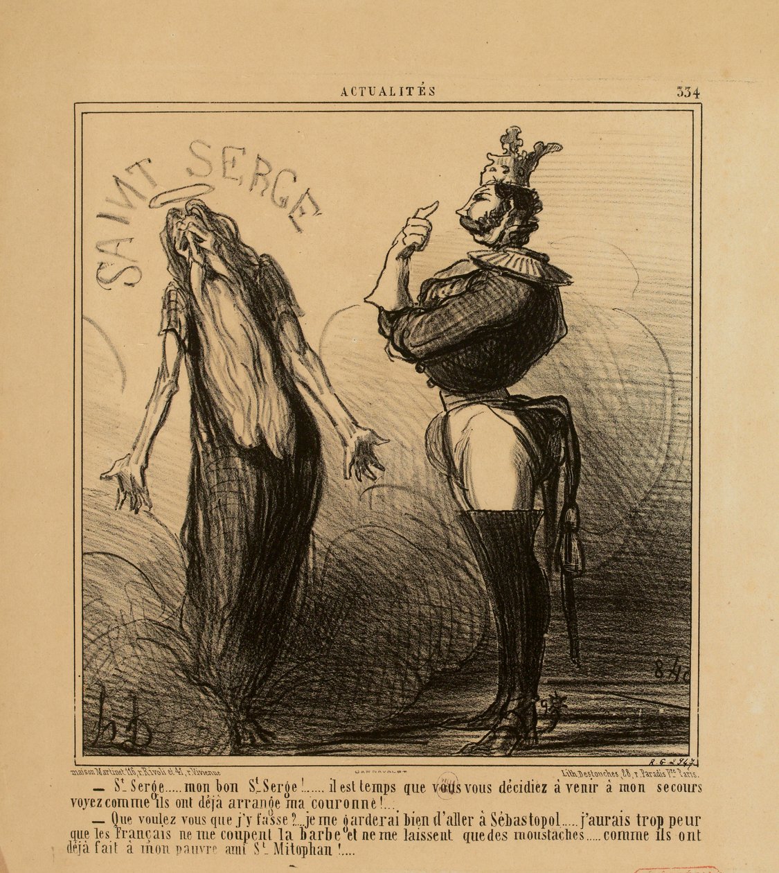 Aktualności nr 334: - Święty Serge ... mój dobry Święty Serge! ... czas, żeby się pan zdecydował... autorstwa Honoré Daumier