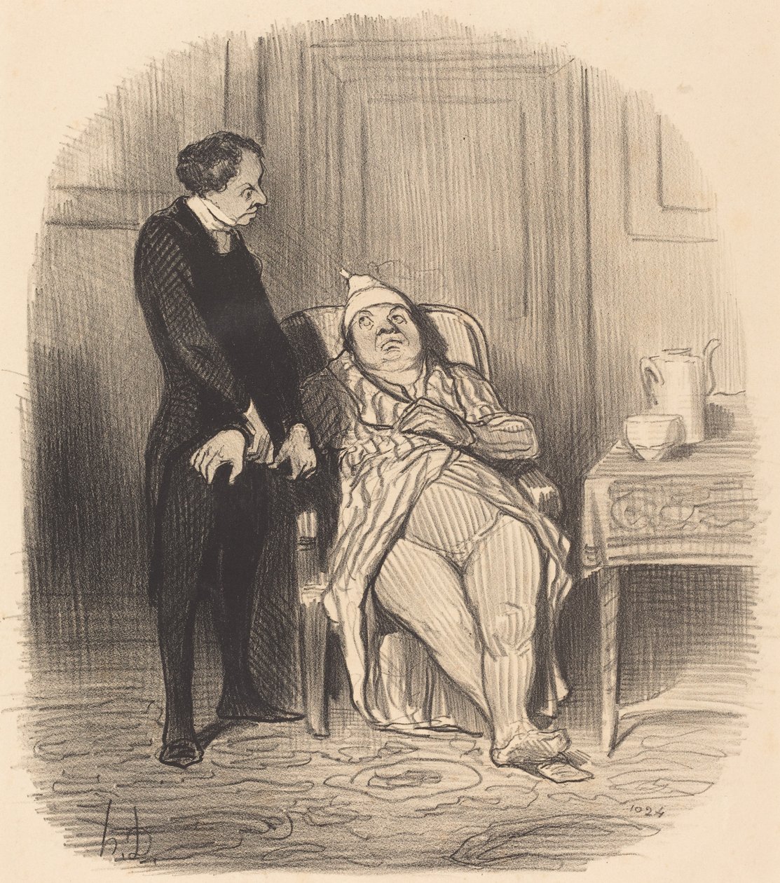 Ach! doktorze... myślę... że mam klatkę piersiową! autorstwa Honoré Daumier