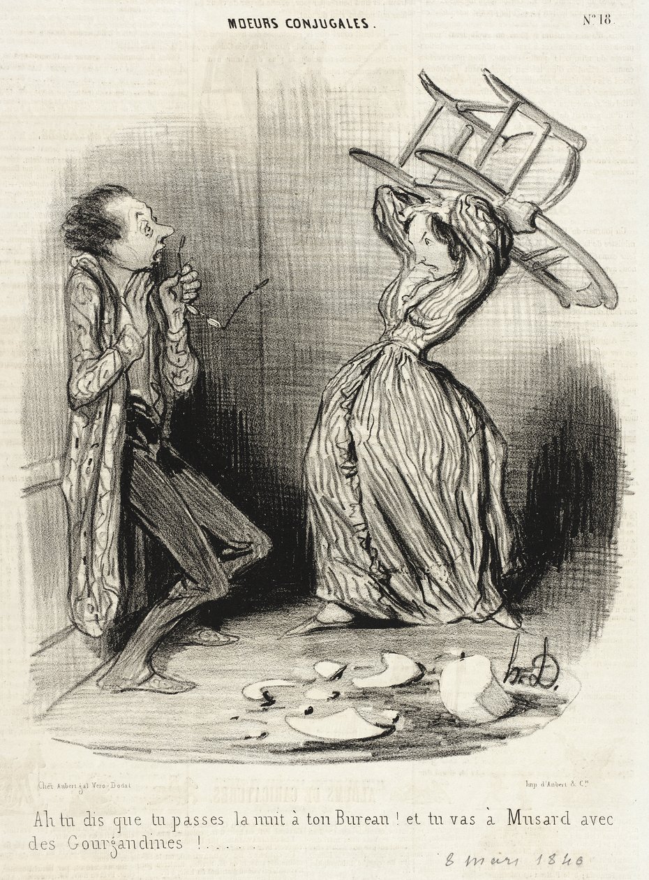 Ach, mówisz, że spędzasz noc w swoim biurze!... autorstwa Honoré Daumier