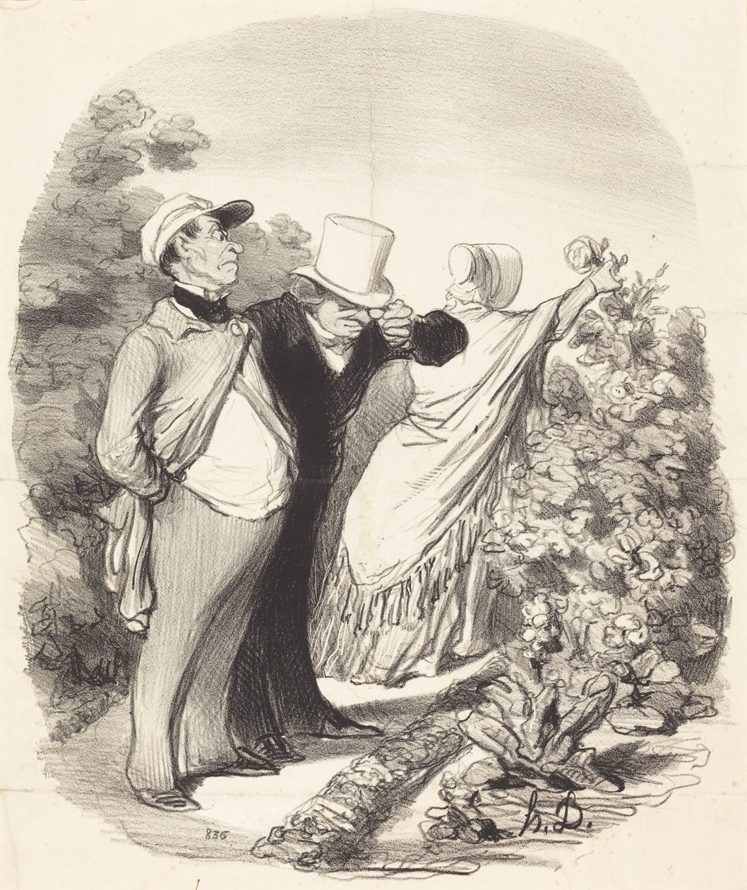 No proszę!... oto zrywa mi różę... autorstwa Honoré Daumier