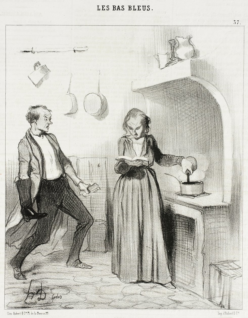 No proszę!... oto ona i... wlewa pastę do butów do mojej czekolady!... autorstwa Honoré Daumier