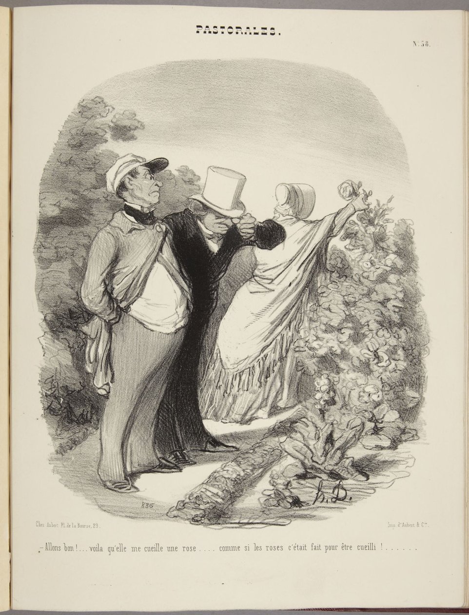 No proszę!... zrywa mi różę... jakby róże były po to, by je zrywać!... autorstwa Honoré Daumier