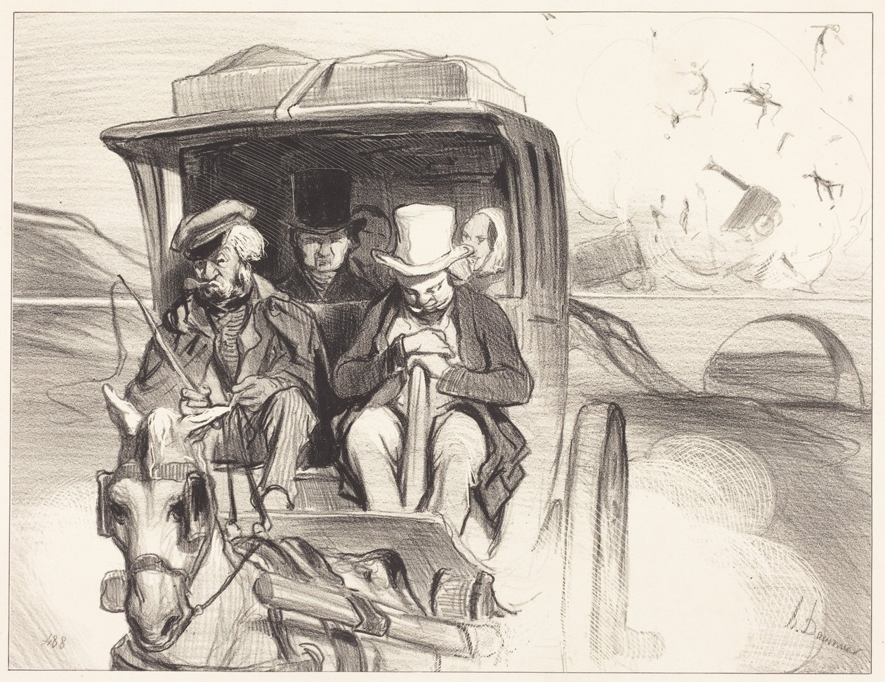 No dalej ... do diabła, woźnico ... autorstwa Honoré Daumier