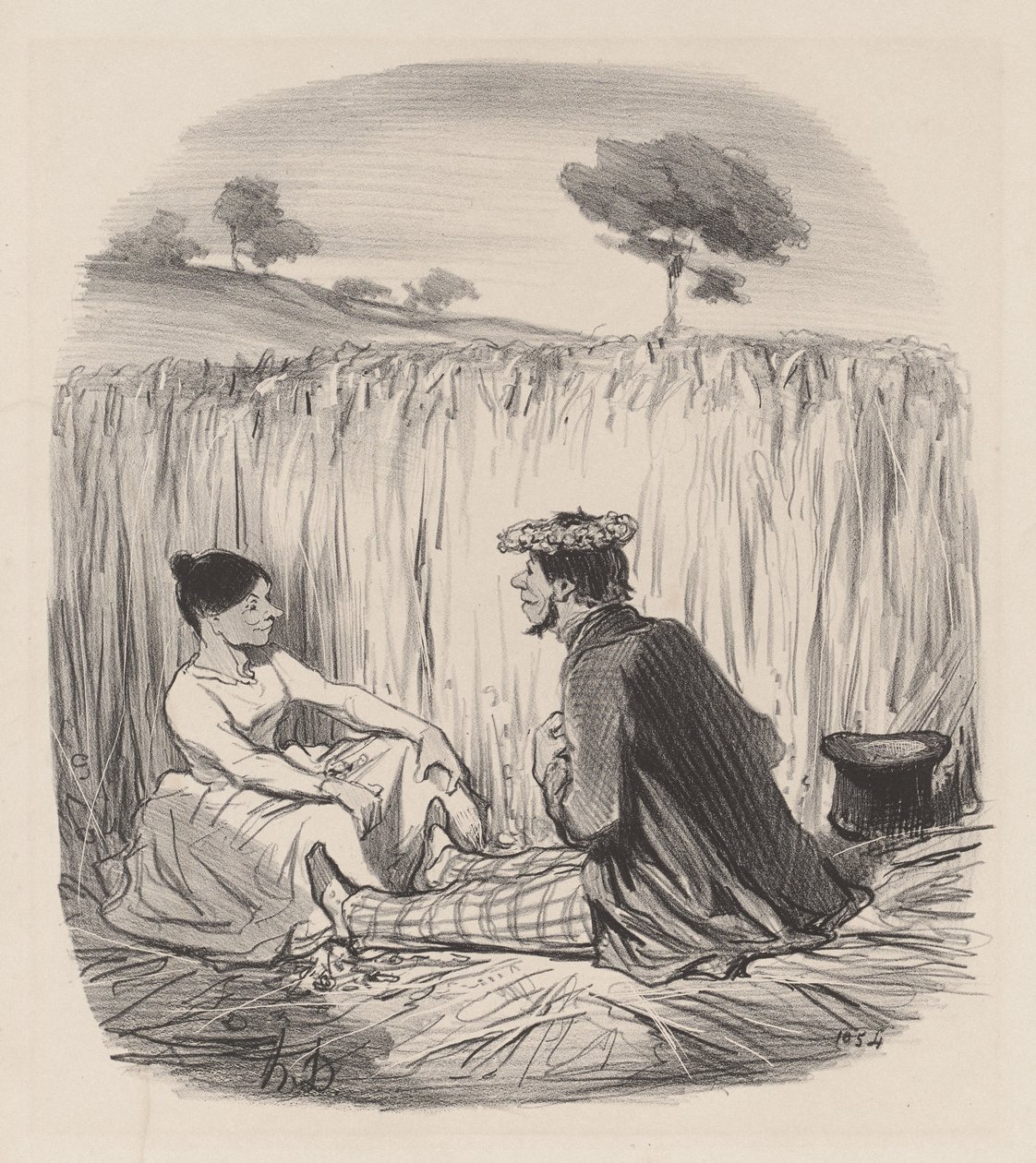Sielanka w zbożu autorstwa Honoré Daumier
