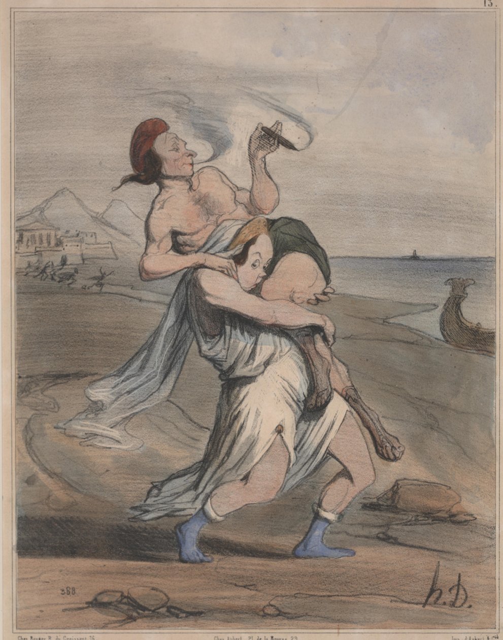 Historia starożytna, nie. 13: Porwanie Heleny (Historia starożytna, nr 13: Porwanie Heleny) autorstwa Honoré Daumier