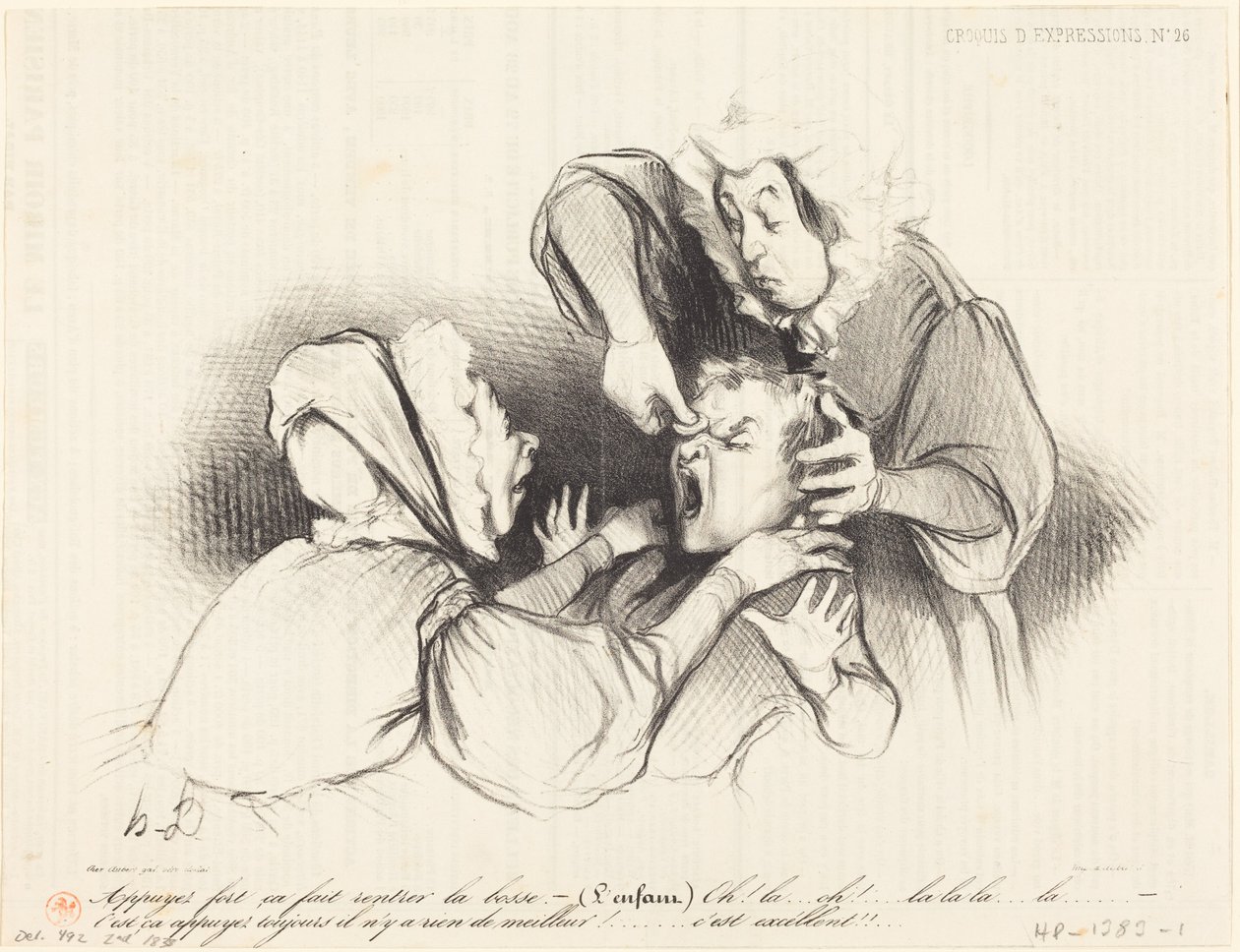 Naciśnij mocno, a guz się schowa... autorstwa Honoré Daumier