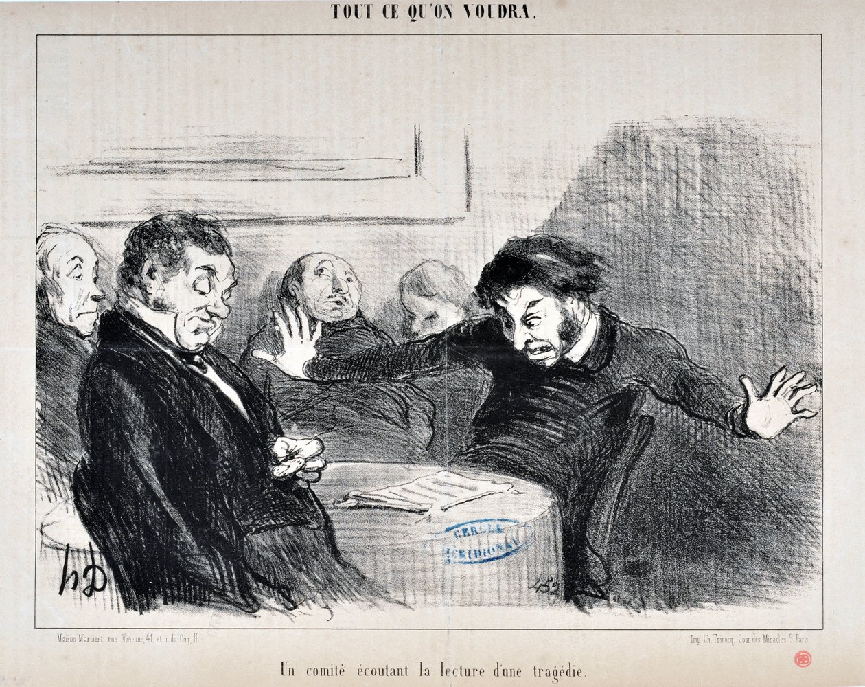 Grafika: Honore Daumier (1808-1879). Charivari pochodzi z 1852 r.: Serie ALL CE Qu