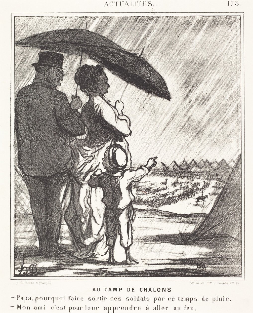 W obozie w Châlons autorstwa Honoré Daumier