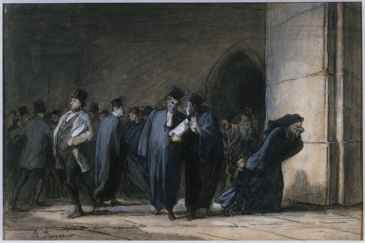 W Pałacu Sprawiedliwości autorstwa Honoré Daumier