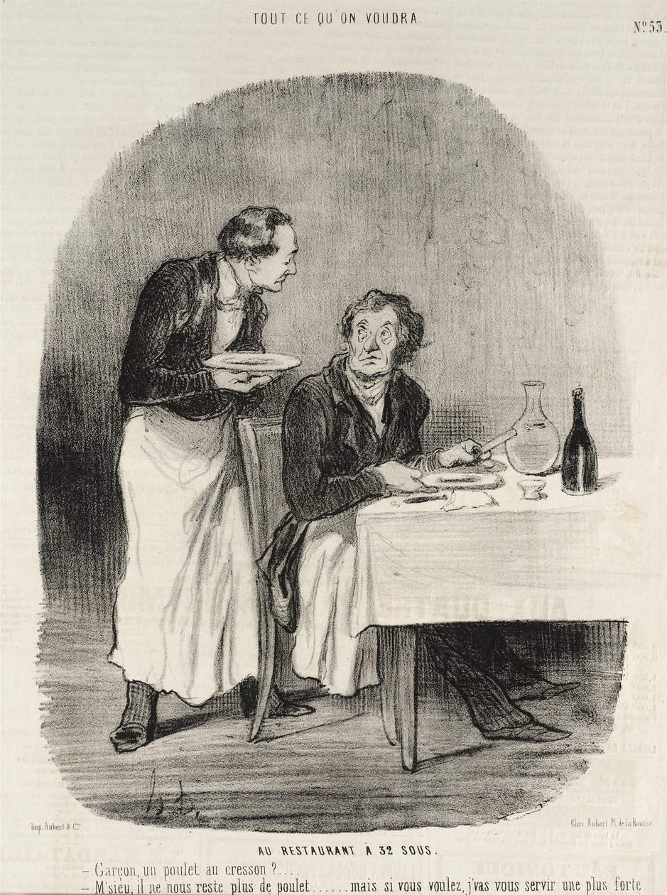 W restauracji za 32 sous autorstwa Honoré Daumier