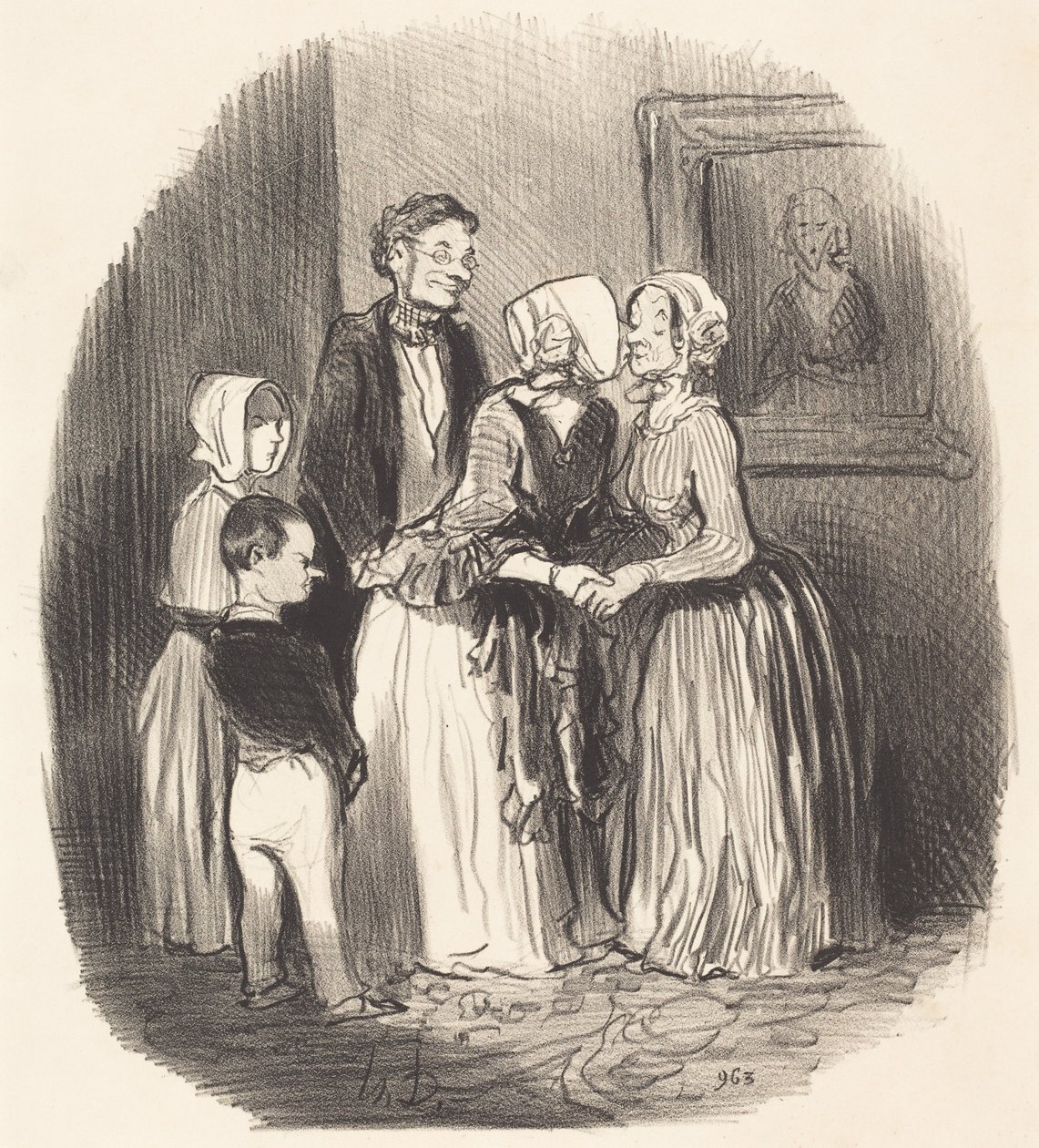 W Nowy Rok odwiedź... ciocię Rabourdin autorstwa Honoré Daumier