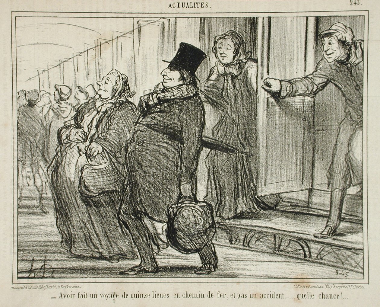 Odbyć podróż piętnastu mil koleją żelazną... autorstwa Honoré Daumier