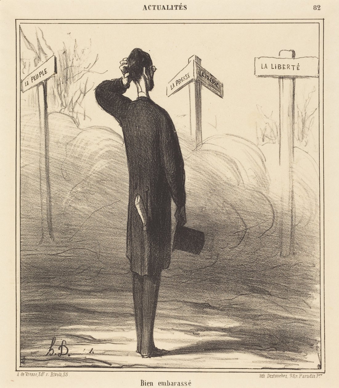 Bardzo zakłopotany autorstwa Honoré Daumier