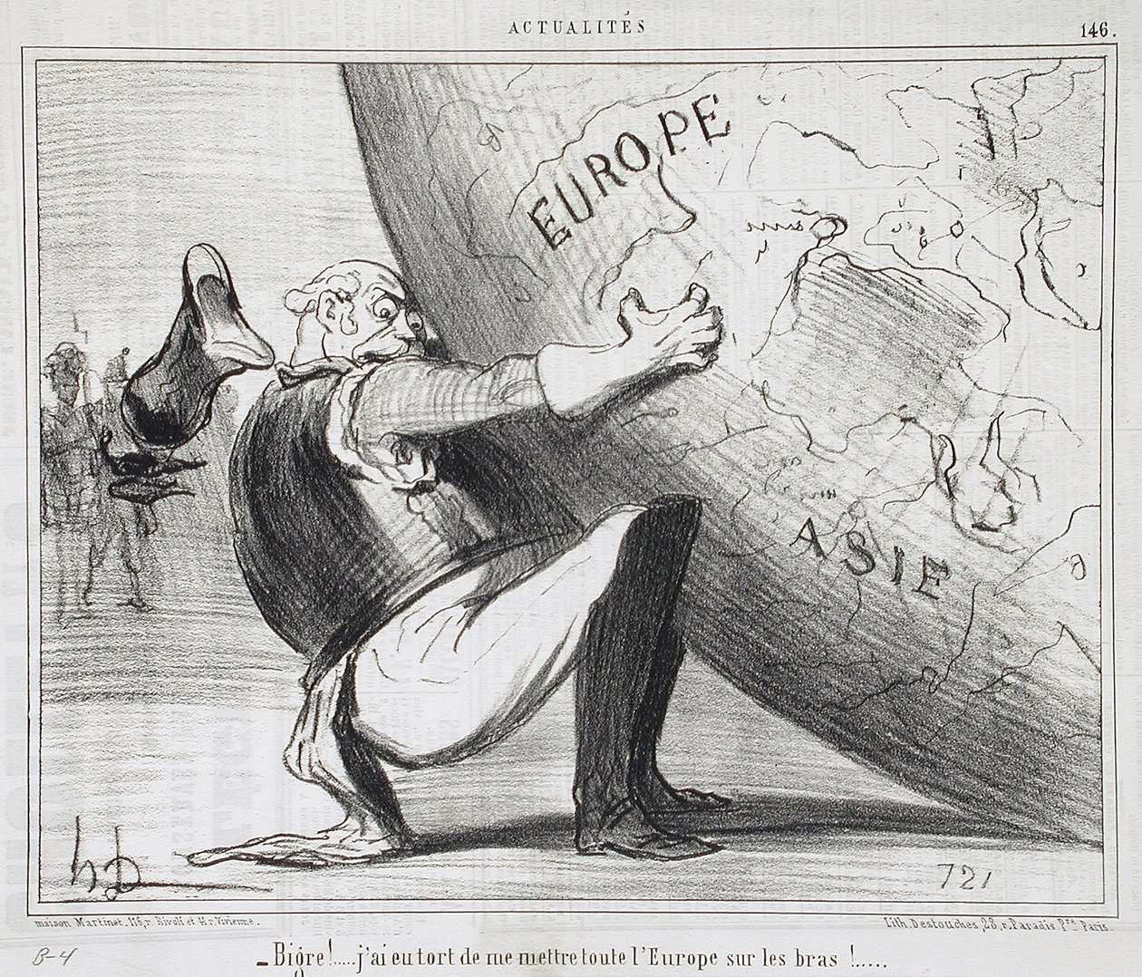Do licha!... Nie miałem racji, biorąc całą Europę na ramię! autorstwa Honoré Daumier