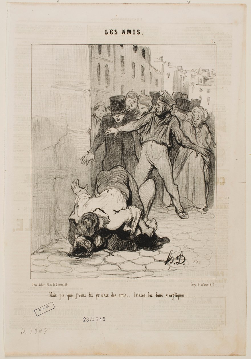 Ale mówię wam, oni są przyjaciółmi… po prostu wyrażają swoje uczucia wobec siebie nawzajem. autorstwa Honoré Daumier