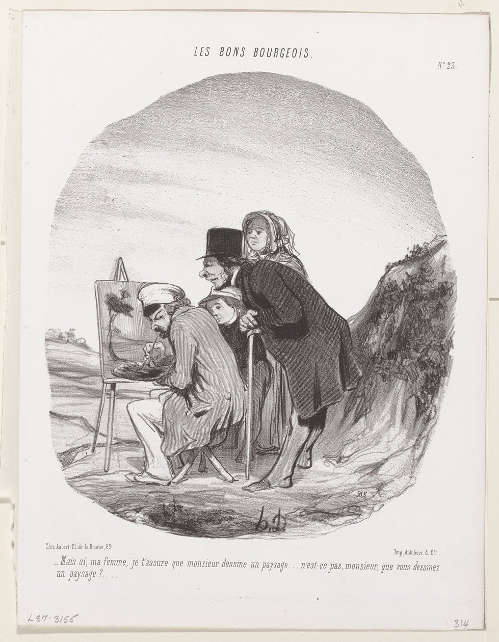 Ależ tak, moja żono, zapewniam cię, że pan rysuje pejzaż ... to pejzaż, proszę pana, prawda? autorstwa Honoré Daumier