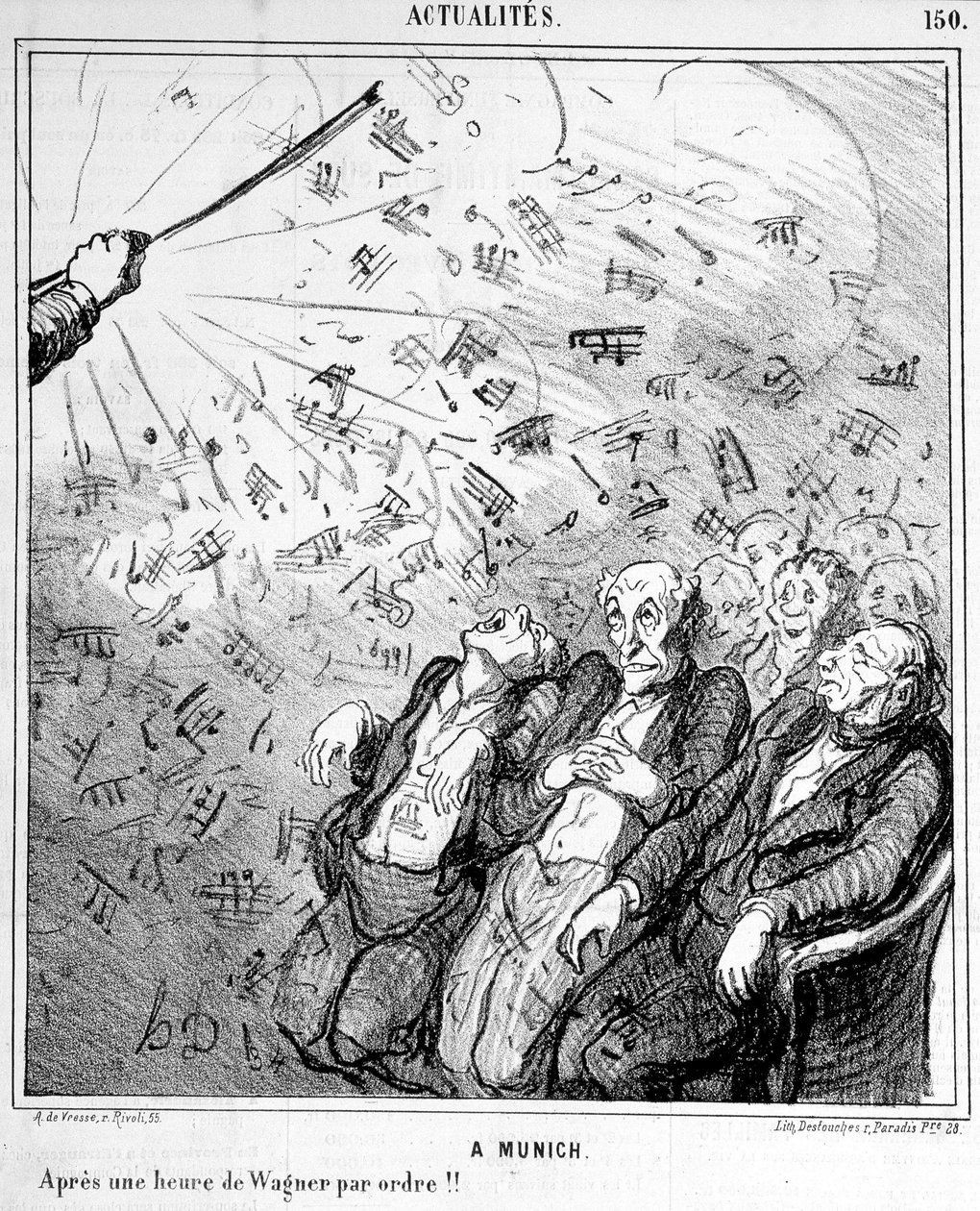 Karykatura o muzyce Wagnera - autorstwa Honoré Daumier autorstwa Honoré Daumier