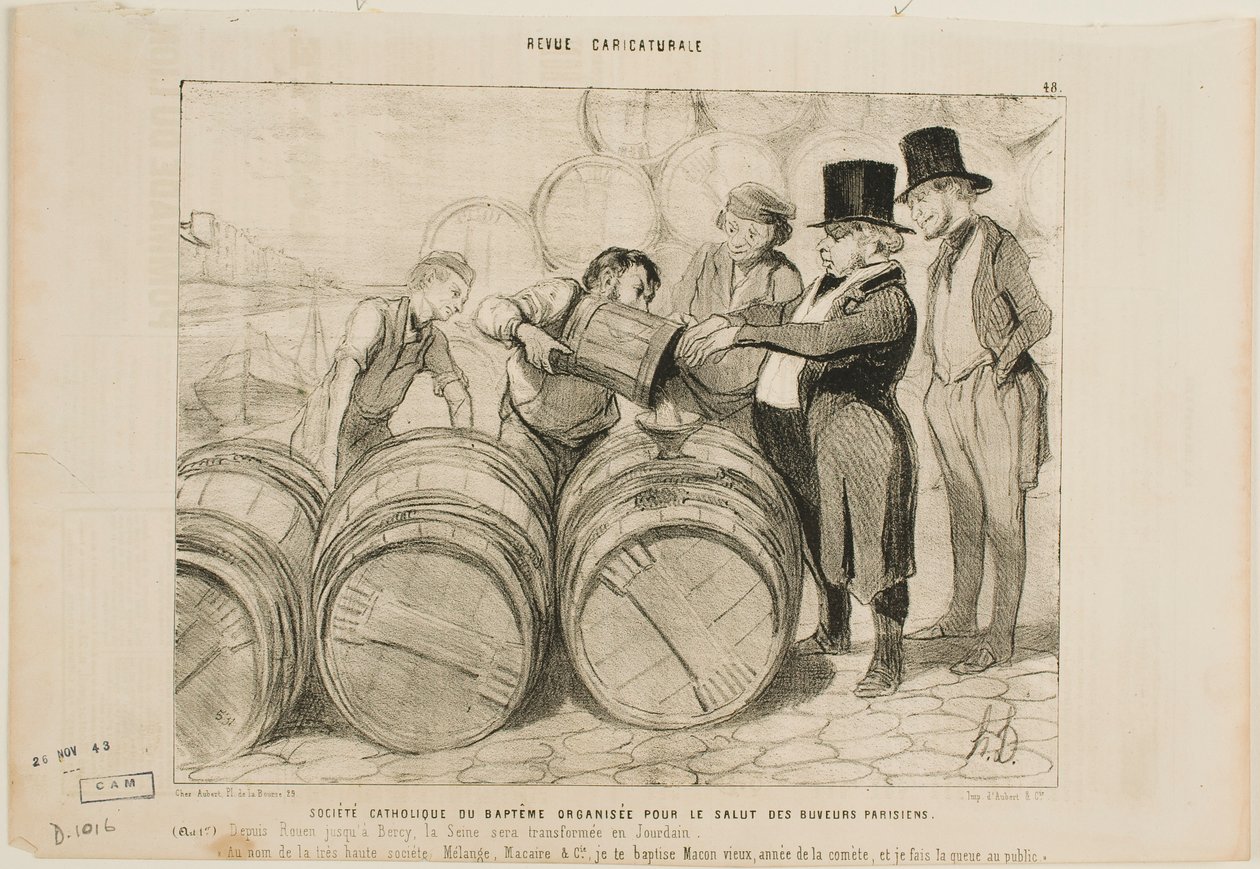 Katolickie stowarzyszenie chrzcielne założone dla wszystkich pijaków z Paryża autorstwa Honoré Daumier