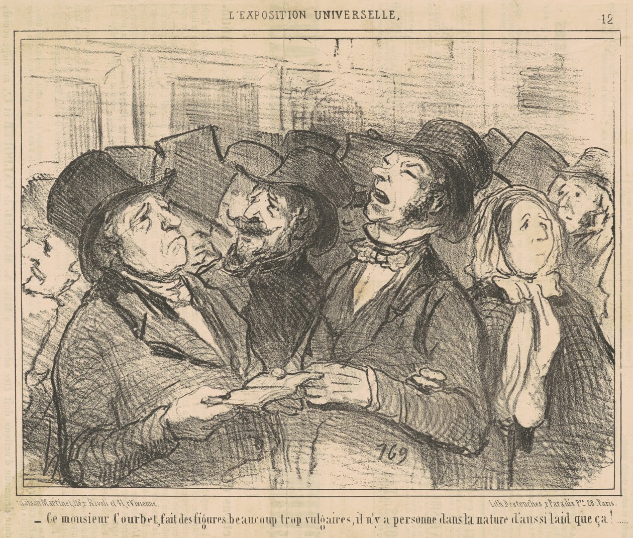 Ten Monsieur Courbet sprawia, że ​​liczby ... wulgarne ... autorstwa Honoré Daumier
