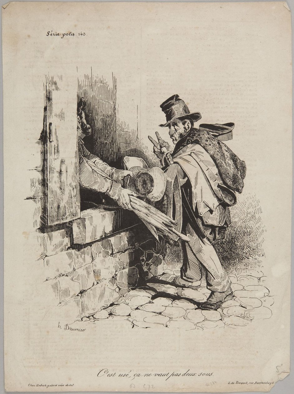 Jest zużyty, nie jest wart ani grosza, numer 143 z serii „Série Politique” wydanej przez Le Charivari autorstwa Honoré Daumier