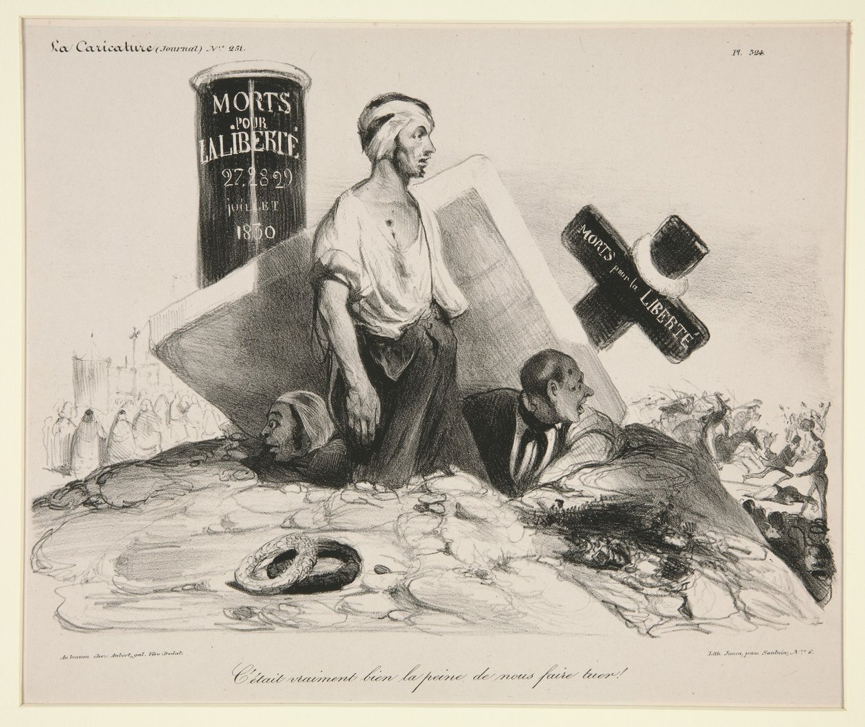 Naprawdę ledwie warto było dać się za to zabić! Tablica 524 z czasopisma La Caricature autorstwa Honoré Daumier