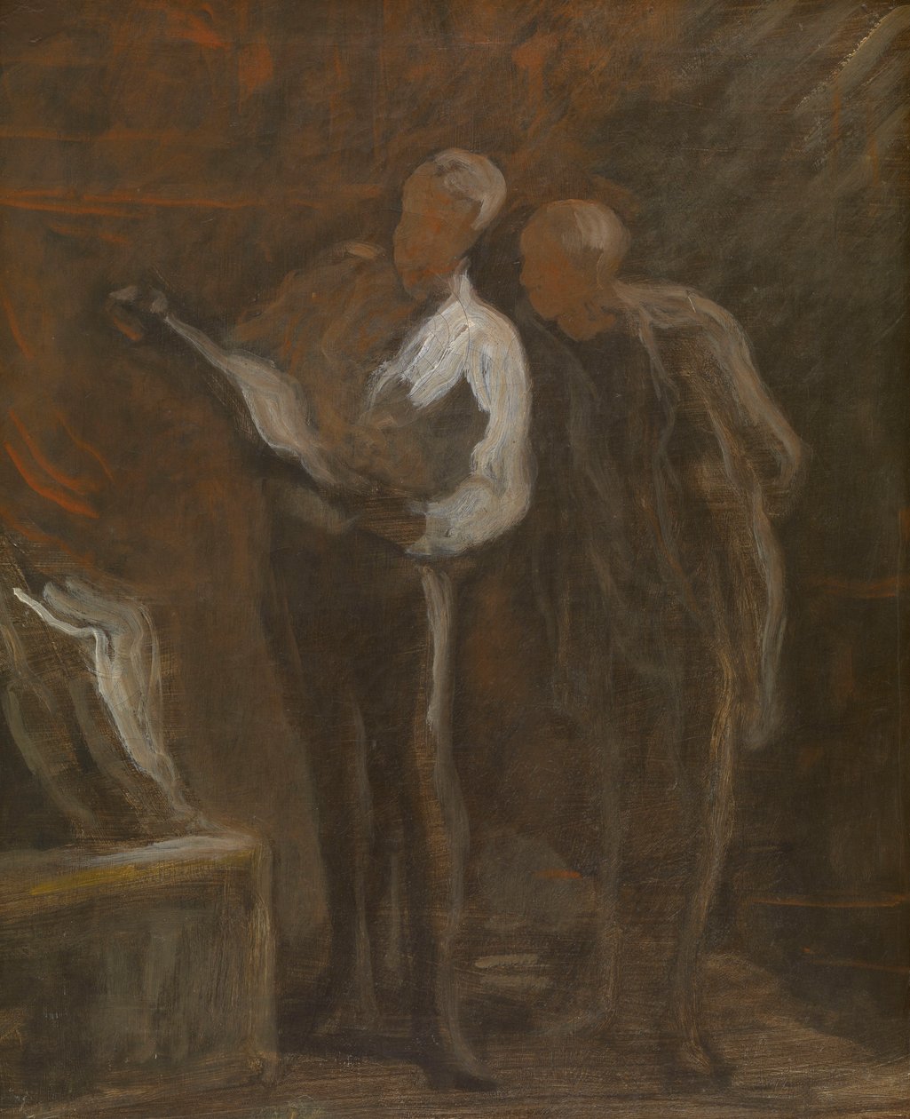 Zbieranie rycin, ok. 1870-73 (olej na płótnie) autorstwa Honore Daumier